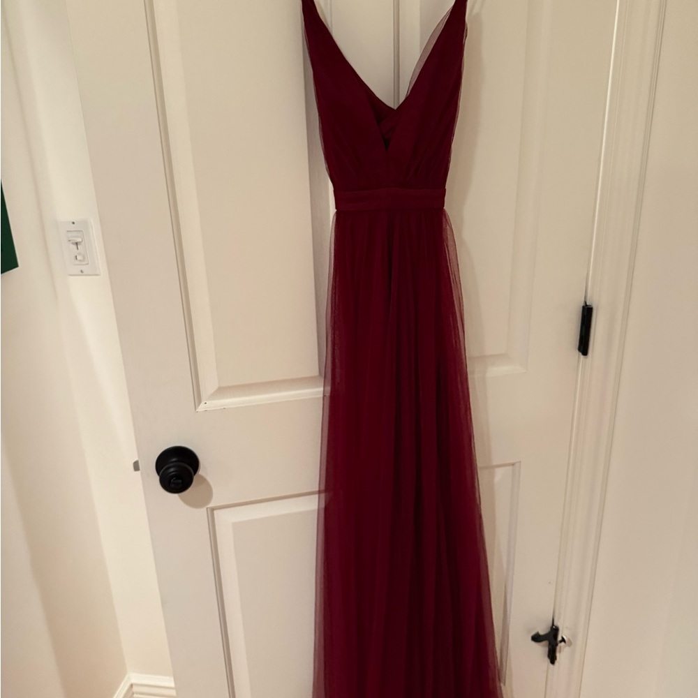 Elegant Burgundy Evening Gown